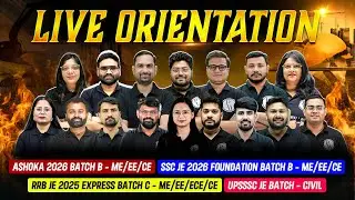 Live orientation: Ashoka 2026 Batch B | SSC JE 2026 Foundation | RRB JE 2025 Express | UPSSSC JE