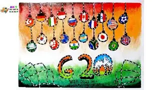 G20 drawing | G20 India logo drawing |poster on G20 | chat on G20 |easy drawing for beginners on G20