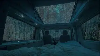 10 Hours⚡️ Cozy Camper Van Rain Sounds in the Forest