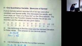Lock5 Statistics: One Quantitative Variable: Measures of Spread (Marist Professor Carla Hill)