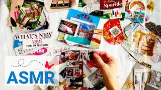ASMR Relaxing Paper Sounds, No Talking, Sorting Collage Pictures from Magazines Flowers Pets & More