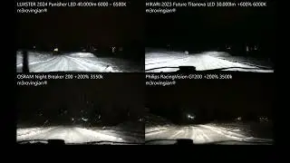 LUXSTER Punisher LED, HIKARI Titanova LED, OSRAM NIGHT BREAKER 200, Philips RV GT200 SNOW Off-Road