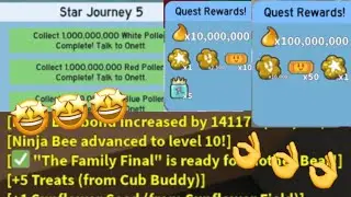 *GETTING 2 STAR TREATS* Finishing ONETT and MOTHER BEAR Quests! | Bee Swarm Simulator
