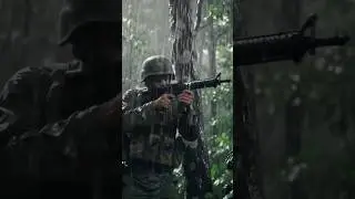 US Army Soldiers Firing in Heavy Rain 🌧️🌲| Jungle War Scene | Ultra Realistic #shorts #youtubeshorts