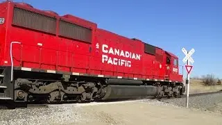 CP SD60 Leads Two-Car Local Freight Train