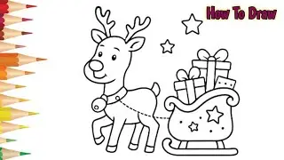 How To Draw A Christmas Reindeer Step by Step || Reindeer Drawing Tutorial 🦌