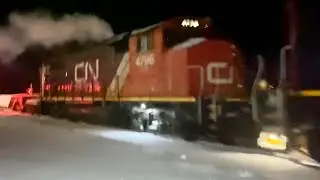 CN 2575, CN 2518, CN 5766 & CN 4796 passing through Gravenhurst, ON