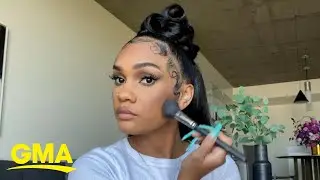 How makeup artist Ashley Strong practices mindful meditation while doing her makeup l GMA