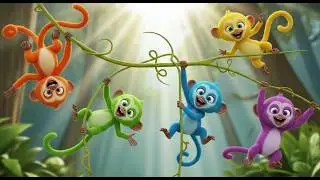 Five Little Marmosets Climb Climb Climb | Nursery Rhymes for Kids & Baby Songs