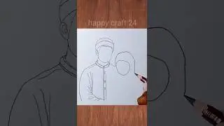 Muslim couple scetch # muslim couple drawing # allah calligraphy # muslim girl drawing #drawholic