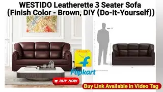 WESTIDO Leatherette 3 Seater Sofa (Finish Color - Brown, DIY (Do-It-Yourself))