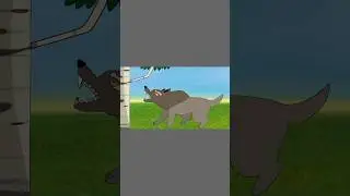 Chicken Gun cat kill cartoon cat run wolf #Shorts