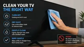 How To PROPERLY Clean ANY Flat Screen TV (LG Hisense Sony Samsung TCL Toshiba Insignia Fire NEC Onn)