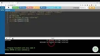 Python: String methods split() just()