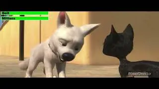 Bolt Rescuing penny Blake and Yang with healthbars 1/2 crossover
