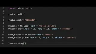 Basic GUI programming in Python with Tkinter | How to make a button, make text, and center it!