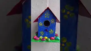 Bird House with Cardboard #shorts #diy #birdhouse