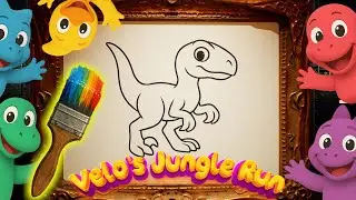 Velo&rsquo;s Jungle Run | Dinosaur Coloring Fun! Animated Song for Kids & Toddlers