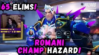 65 ELIMS! ROMANI - CHAMP HAZARD GAMEPLAY - TOP 500 OVERWATCH 2 SEASON 14