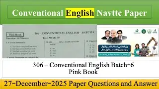 Сегодня NAVTTC English Conventional Batch-6 Pink Book NTS Question Paper Solution
