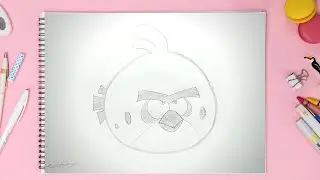 Red Angry Bird Face Drawing