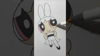 Power puff girl's drawing #shorts #ytshorts #viral #drawing #powerpuffgirls #art #satisfying