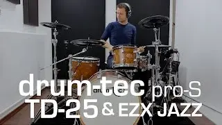 drum-tec pro-S series electronic drums with Roland TD-25 & ToontrackEZX Jazz