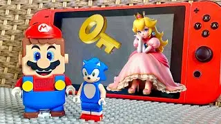 Lego Mario has to play against Sonic to save Peach! #legomario