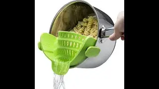Unique Colander/ Silicone Clip-on Food Strainer for Pasta/ Grease/ Vegetable