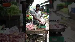 Unusual merchandise in the traditional market: fresh iguana meat