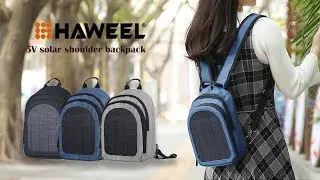 HAWEEL 5V Solar Panel Power Single & Double Shoulder Backpack Bag