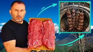 TANDOOR BAKED BEEF SHASHLIK! 🥩🔥 Juicy meat cooked outdoors by GEORGY KAVKAZ | Master Chief