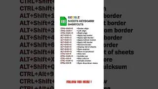 Top 10 Google Sheets Keyboard Shortcuts