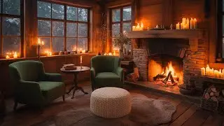 Soothing Christmas Jazz & Piano Music & Fireplace Sounds ❄️ Cozy Living Room for Deep Relax