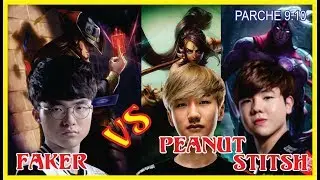 FAKER VS PEANUT Y STITSH /PARCHE 9.10 / LEAGUE OF LEGENDS