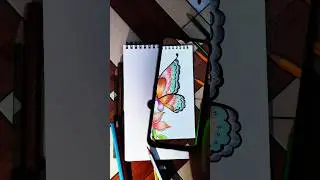 Butterfly Drawing 🖌️😱🦋 #art #drawing #viral #ytshort #shortvideo #short