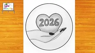 Happy New Year 2026 Drawing tutorial - Pencil Sketch / 2026 New Year Scenery drawing / Drawing 2026