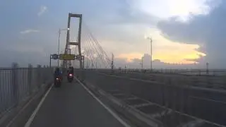 Ride with me: Sunset while going over Suramadu Bridge (Surabaya&ndash;Madura Bridge)