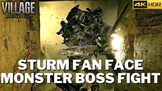 Sturm (Fan Face) Boss Fight - Resident Evil 8 Village 4K ULTRA HD