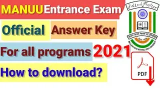 MANUU Official Answer Key 2021.