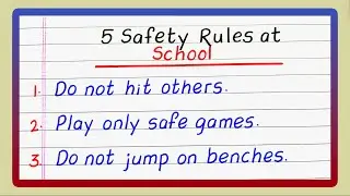 Safety Rules at School | Five Safety Rules at School | 5 School Safety Rules