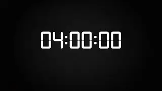 4 Hour Countdown Timer - Black screen, No sound
