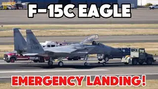 F-15 MAKES AN EMERGENCY LANDING! (LANDING GEAR MALFUNCTION)