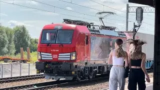 Pruszcz Gdański obrazki ze stacji kolejowej pociągi towarowe i osobowe szybkie przejazdy