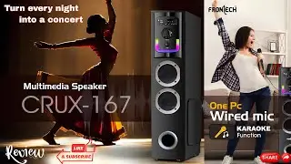 FRONTECH CRUX-167 Bluetooth Tower Speaker 🔥 60W Sound, RGB Lights, Karaoke | ₹2800