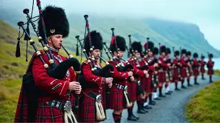 Celtic Bagpipe Music from the Scottish Highlands. March of the Defiant Celts