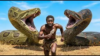 2 Giant Pythons vs Homo Habilis &mdash; Survival in African Savanna (Millions of Years Ago)