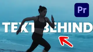 Как добавить текст за движущимися объектами в Premiere Pro