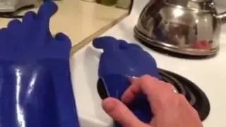 Durable latex gloves with PVC.