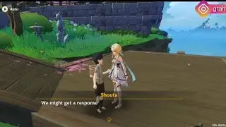 Genshin Impact - Inazuma city commission quest: O Shrine, Show Uour Power Once Again! Talk to Shouta